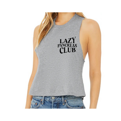 Lazy Pancreas Club Grey Tank Top