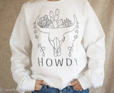 Howdy Cow Skull Crewneck